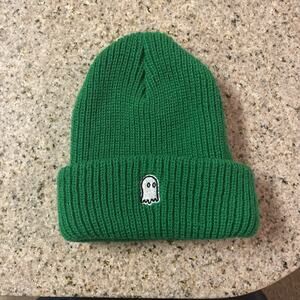 Lonely Ghost Beanie Green One Size Fits Most Knit Hat Pre-Owned Excellent